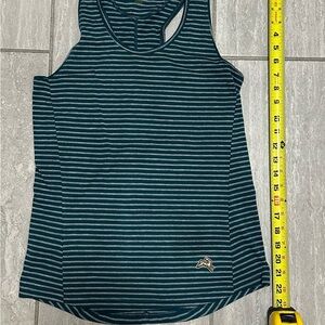 Tracksmith Teal Striped Tank Top